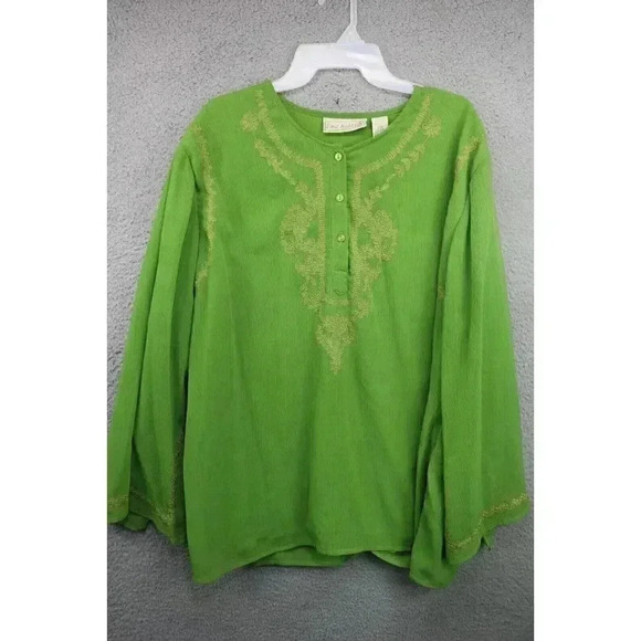 Jane Ashley Women's Tunic Belled Sleeves-Size 2X-Boho-Hippy - Picture 1 of 10
